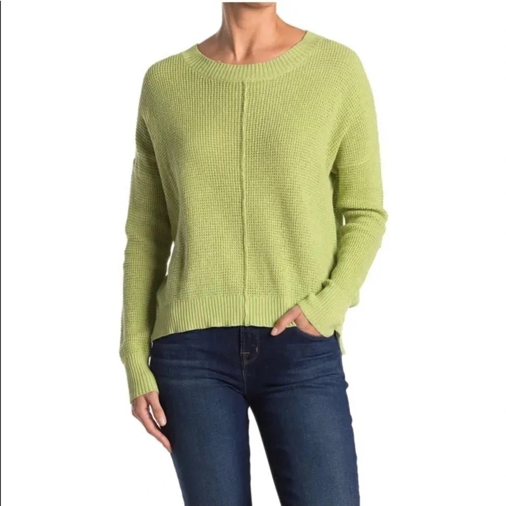 NWT Sweet Romeo Green Knit Pullover Sweater M Cozy Lounge Winter Top Long Sleeve
